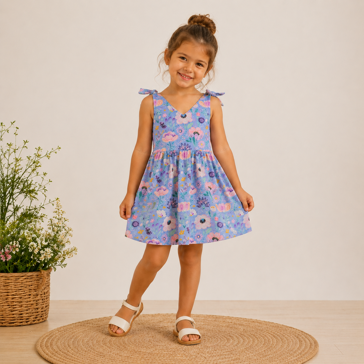 Kleid 'Blümchen' mit verstellbaren Trägern
