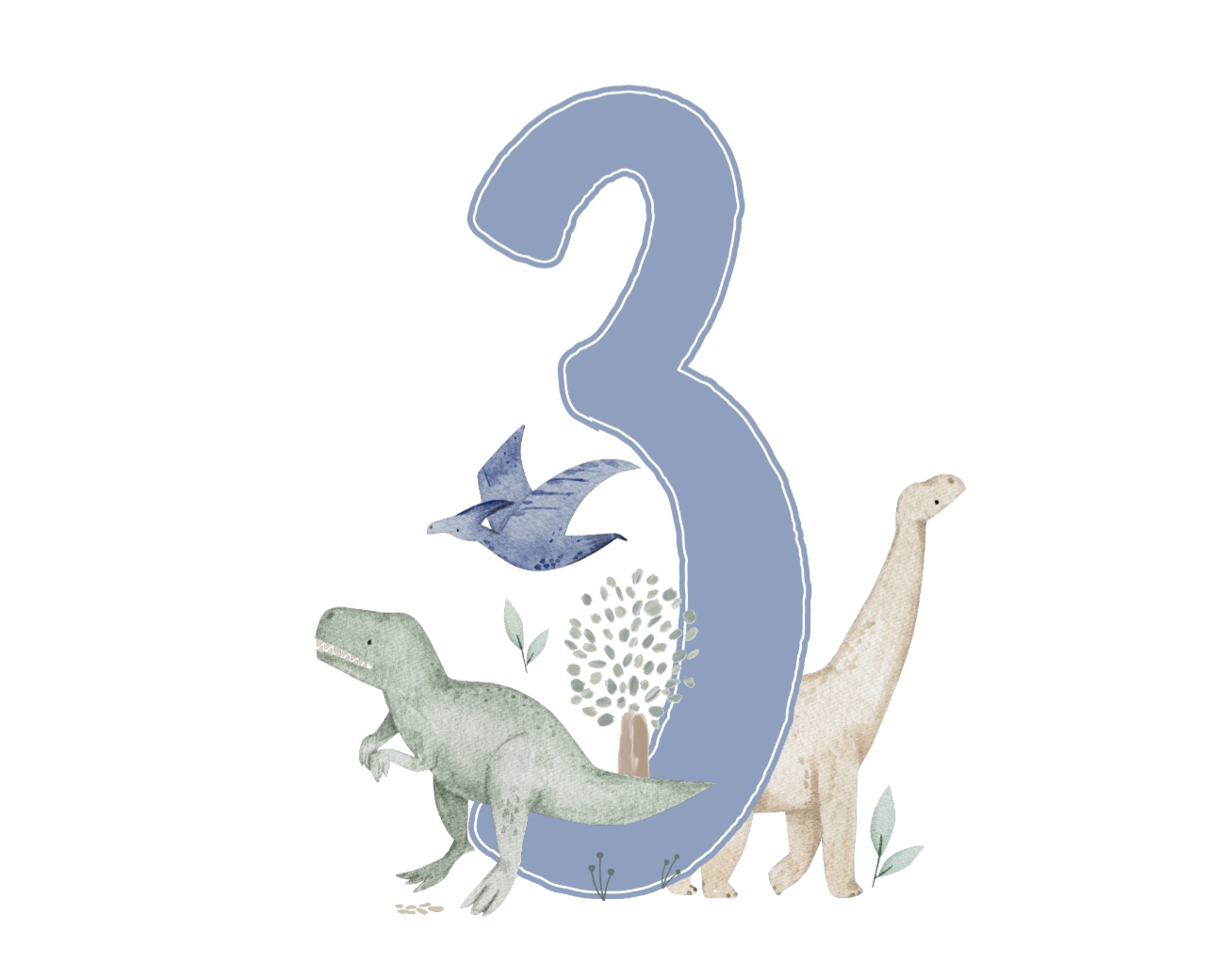 Geburtstag 'DREI' Dinosaurier