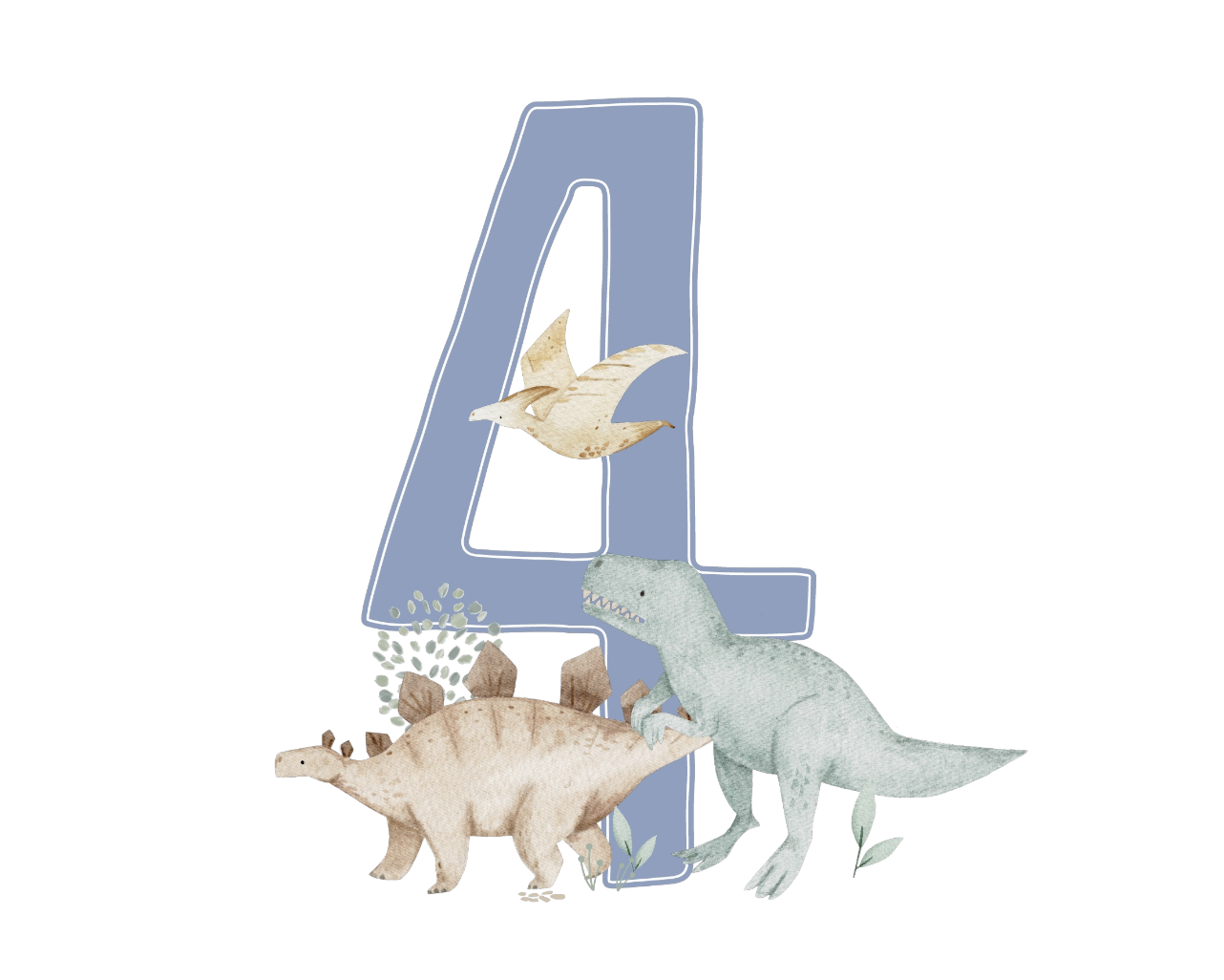 Geburtstag 'VIER' Dinosaurier