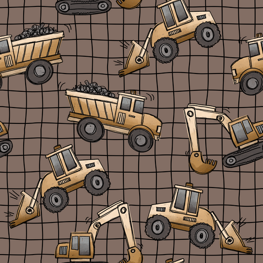 Baustelle Fahrzeuge Grid