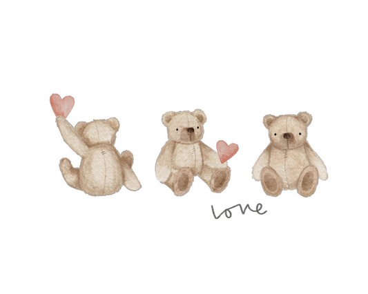 Bügelbild Bären Herz Love