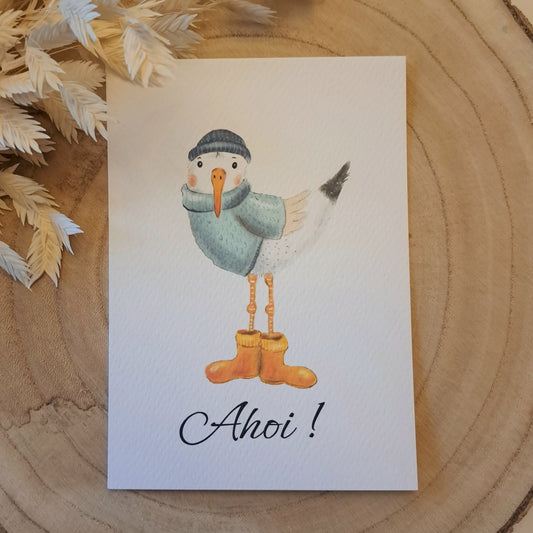 Grußkarte Ahoi Möwe